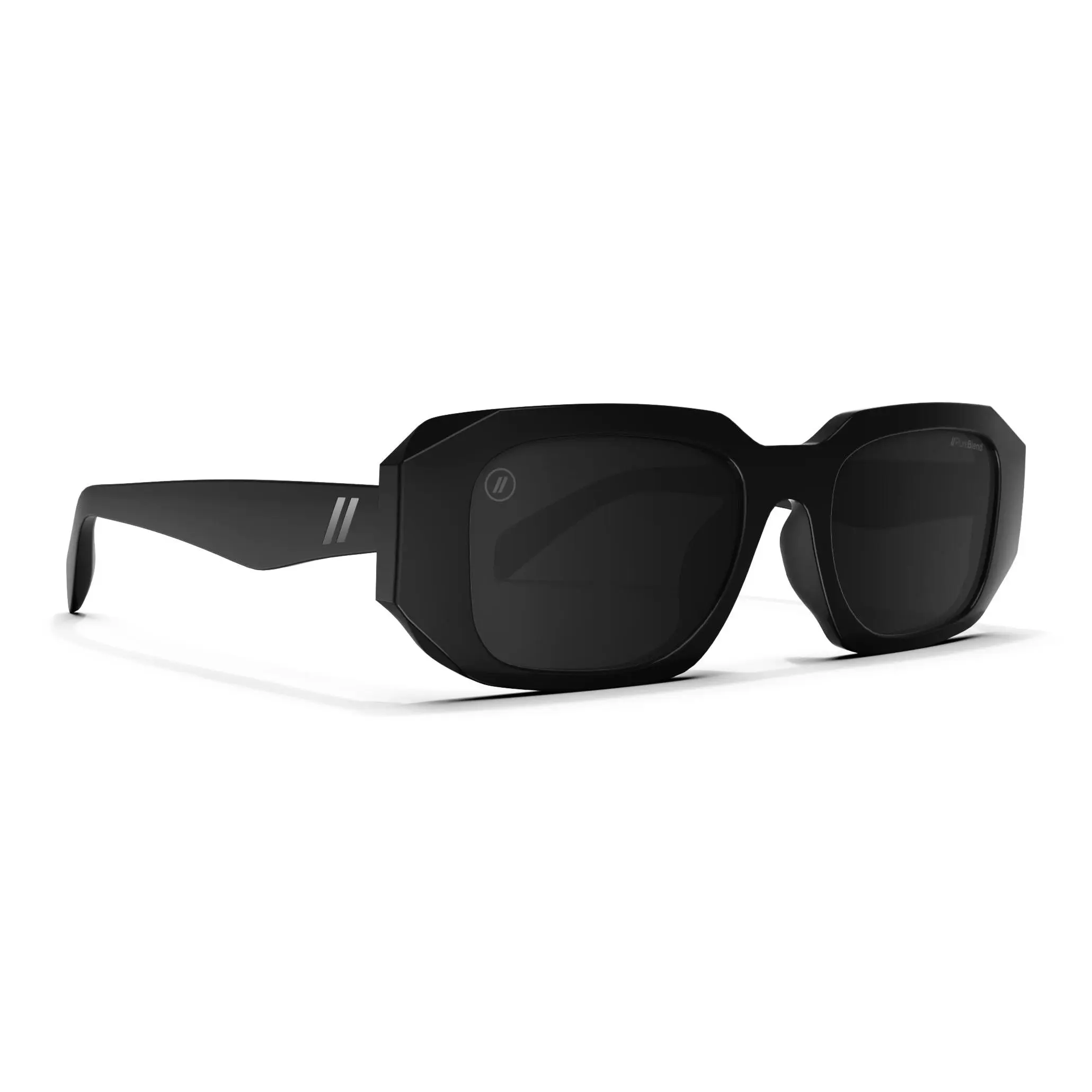 Blenders Eyewear Onyx Sunglasses, Trendy Jet Black Square Frames for Street Style, Polarised Lenses with UV400 Protection, Street Style Sunglasses, Sunglasses Frames