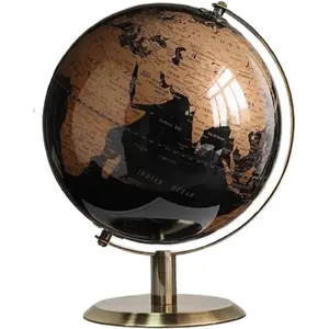 World Globe with Rotating Stainless Steel Stand for Adults - Elegant Adult Home Office Desk Bookcase Decoration & Gifts