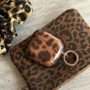 Fashion Leopard Pattern Earphone Case with Keychain, Earphone Protective Cover, Earphone Accessories Compatible with AirPods Pro2/AirPods Pro/AirPods4/AirPods3/AirPods2, Audio