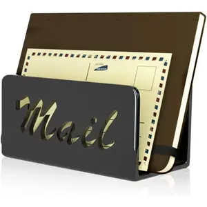 Mail Organizer countertop Mail sorters Letter Holder Desktop Organizer for Home Office Kitchen Counter Organizer Mail Holder in Black Color
