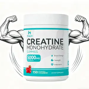 Hiwell Creatine Monohydrate Gummies 5000mg per Serving 150 Strawberry Flavor Dietary Supplement for Energy Strength & Endurance with L-carnitine Vitamin B6 & B12-vegan creatine