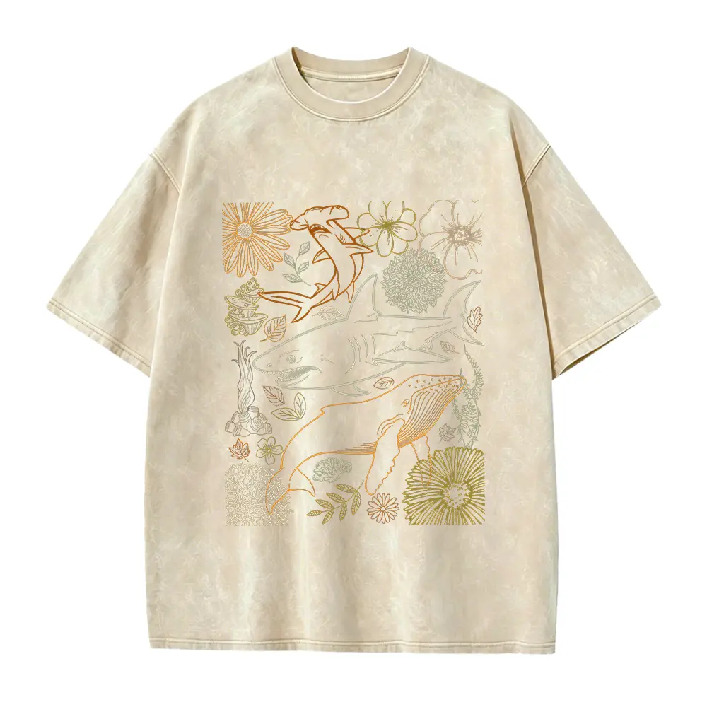 Trendy Shark Shirt, Gift For Shark Lover, Oversize Shark Lover Top Shirt, Shark T-shirt, Gift For Surfer, Sea Animals Tee