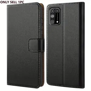 Mobile Phone Case For Samsung Galaxy A41, With Kickstand PU Leather Card Slot Black Wallet Flip Protective Phone Case Cover
