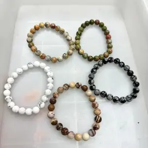 8mm mix crystal materials bracelet 5 pieces