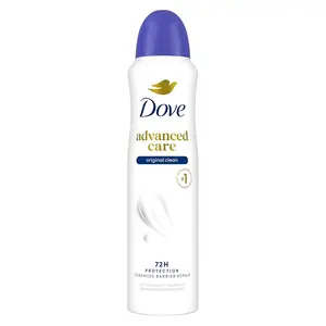 Dove Advanced Care Antiperspirant Deodorant Spray Original Clean Antiperspirant deodorant for helping repair skin barrier after shaving 72-hour antiperspirant for soft underarms 3.8 oz