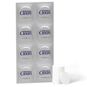 Denttach Clean Sample Sheet of Cleansers for Aligners, Retainers, Mouth Guards and Denture Cleaning Tablets - So You to Can See the Difference