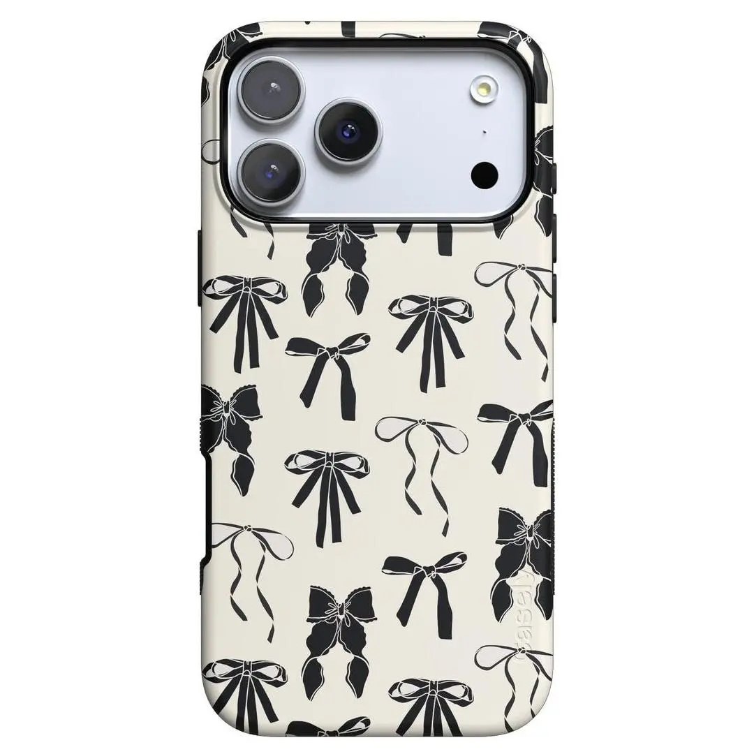 Casely iPhone 17 Pro Case | Goth Girlie | Black Bows | Bold Protective Design | Compatible with MagSafe