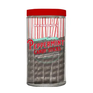 Hammond's Candies Chocolate-Dipped Peppermint Sticks Snack Traditional Hammond's Candies Chocolate-Dipped Peppermint Sticks Snack Traditional