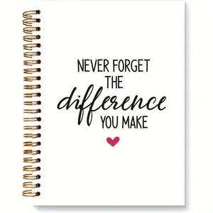 1 pc Never Forget the Difference You Make Notebook Journal, Appreciation Gifts Thank You Gifts for Women Men Coworkers Teacher Mentor Boss Coach Manager, Spiral Notebook A5 with 50 pages