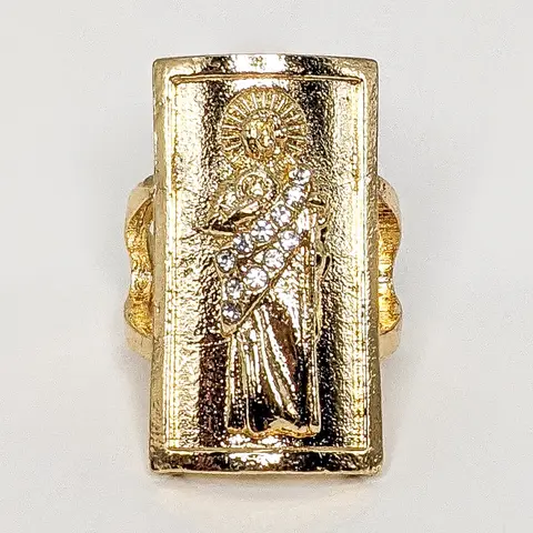 Plated Saint Jude Adjustable Ring