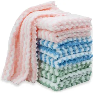 10PACK Kitchen Cleaning Cloths, Microfiber Dish Cloths: All-Purpose Washing/Soft/Lint Free/Absorbent/Quick Dry Reusable Washable Towels for Bathroom/Car/Glass, 10''x10'' - Mixcolor