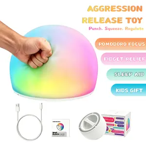 WattBubble Squishy Egg Night Light, Aggression Release Toy for Kids, Stress Relief fidgets Toy, Soft LED Sensory Light with 5 Brightness & Auto Dim, BPA-Free Silicone, Kids Birthday Gift anxiety fidgets