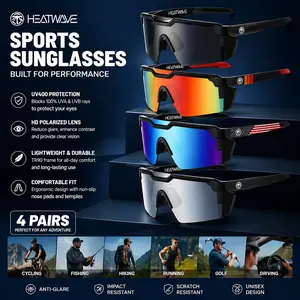 HEATWAVE 4-Way Optics Set – Deep Sky & Rainbow Shield Sunglasses, Day & Night Unisex Colorful Lens, UV400 Protection