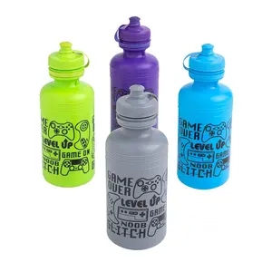 7 1/2" 16 oz. Gamer BPA-Free Reusable Plastic Water Bottles - 12 Ct.