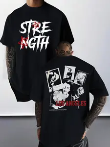 🔥Y2K Gothic Los Angeles Tee | STRENGTH Pentagram Graphic | Vintage Shadow Theater Photo Print | Oversized Streetwear for Grunge & Alt Fashion Lovers | TikTok Viral Dark Aesthetic Top | Retro Goth Photography Design T-Shirt