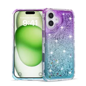 Glitter Design Phone Case, Anti-drop Cellphone Protective Case, Total Protective Shockproof Mobile Phone Cover for iPhone 16 15 14 13 12 11 Plus Pro Max, Casing