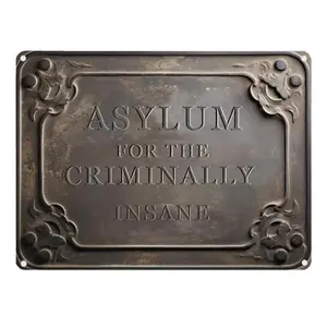 Vintage Asylum for The Criminally Insane Metal-Tin Sign, Creative Wall Decor, Wall Art for Home Living Room Bedroom Garden, Room Decor, Signage, Decoration Items, Decorating, Frame