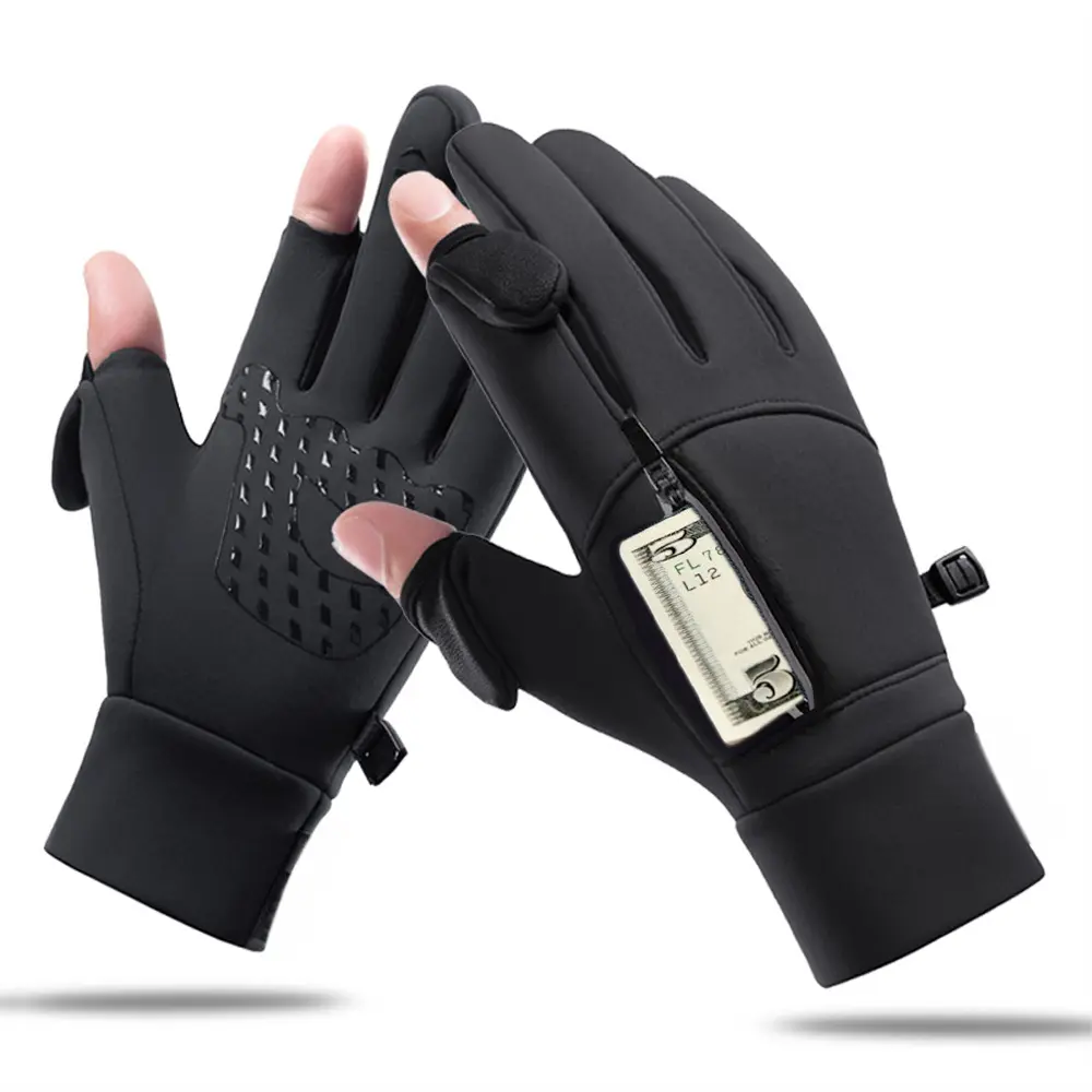 Warm Winter Outdoor Sports Gloves - Waterproof, Windproof, Convertible 2-Finger Touchscreen for Cycling & Skiing, Touch Screen, Keep Warm Men's Gloves, All-Weather Men's Gloves