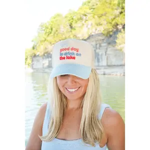 Good Day to Drink on the Lake - Baby Blue Corduroy Hat
