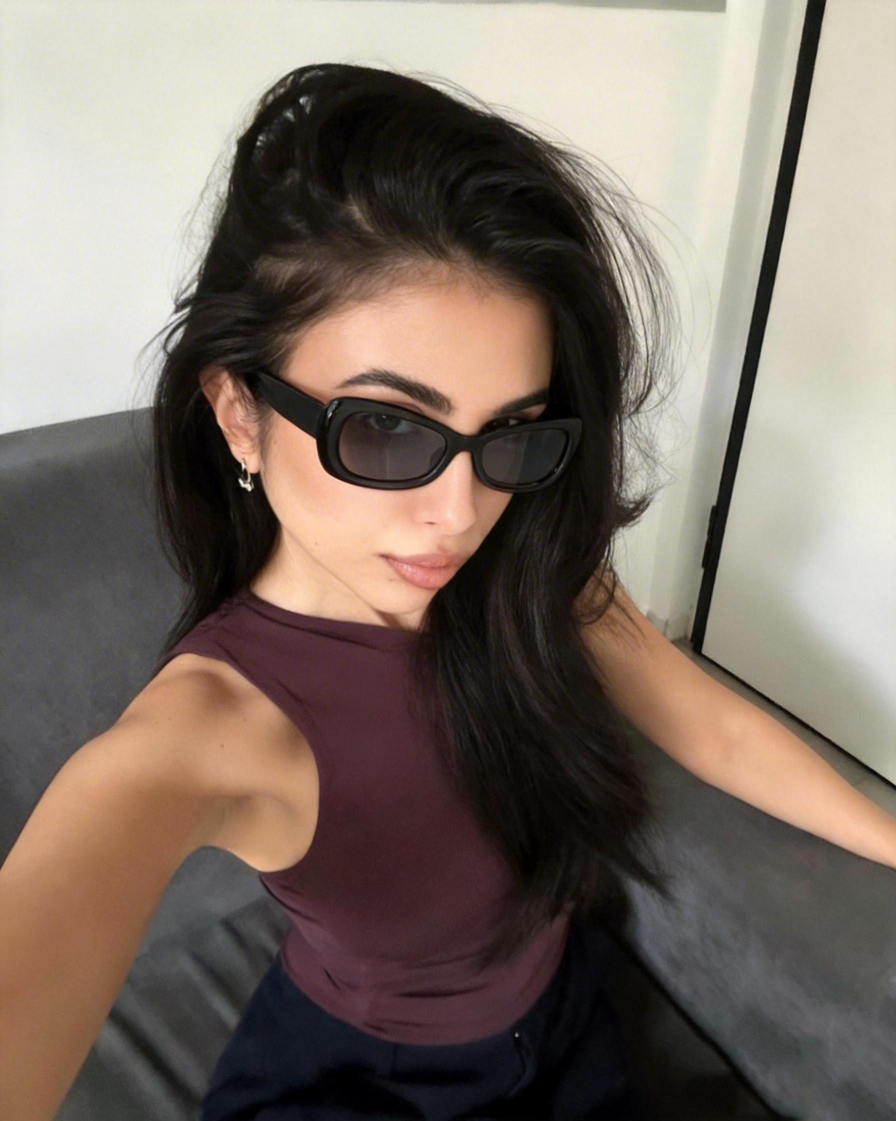 Chunky Retro Rectangular Sunglasses - Bold Slim Frame with Smooth Temple Arms, UV400 Protection Shades Perfect for Y2K Cool Girl Aesthetic and Street Style Must-Haves