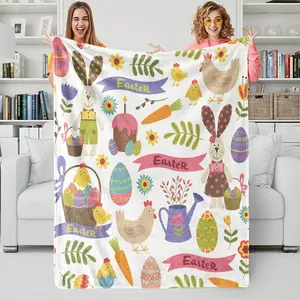 Easter-Themed Bedding Brimming with Rustic Childhood Charm, Paired with Soft and Cozy Flannel Blankets, Captures the Festive Spirit while Offering a Gentle, warm Visual Experience—Perfect for Any Season.