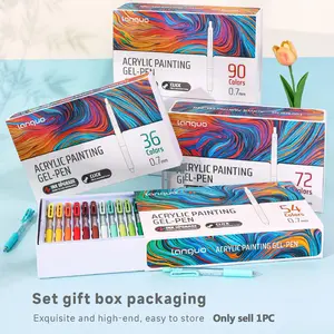 Lanquo Acrylic Painting Pen Set 6 Color Single Pack, 0.7mm Stainless Steel Tip for Smooth Ink Flow, Suitable for Glass Ceramics and Fabrics, Acrylic Markers