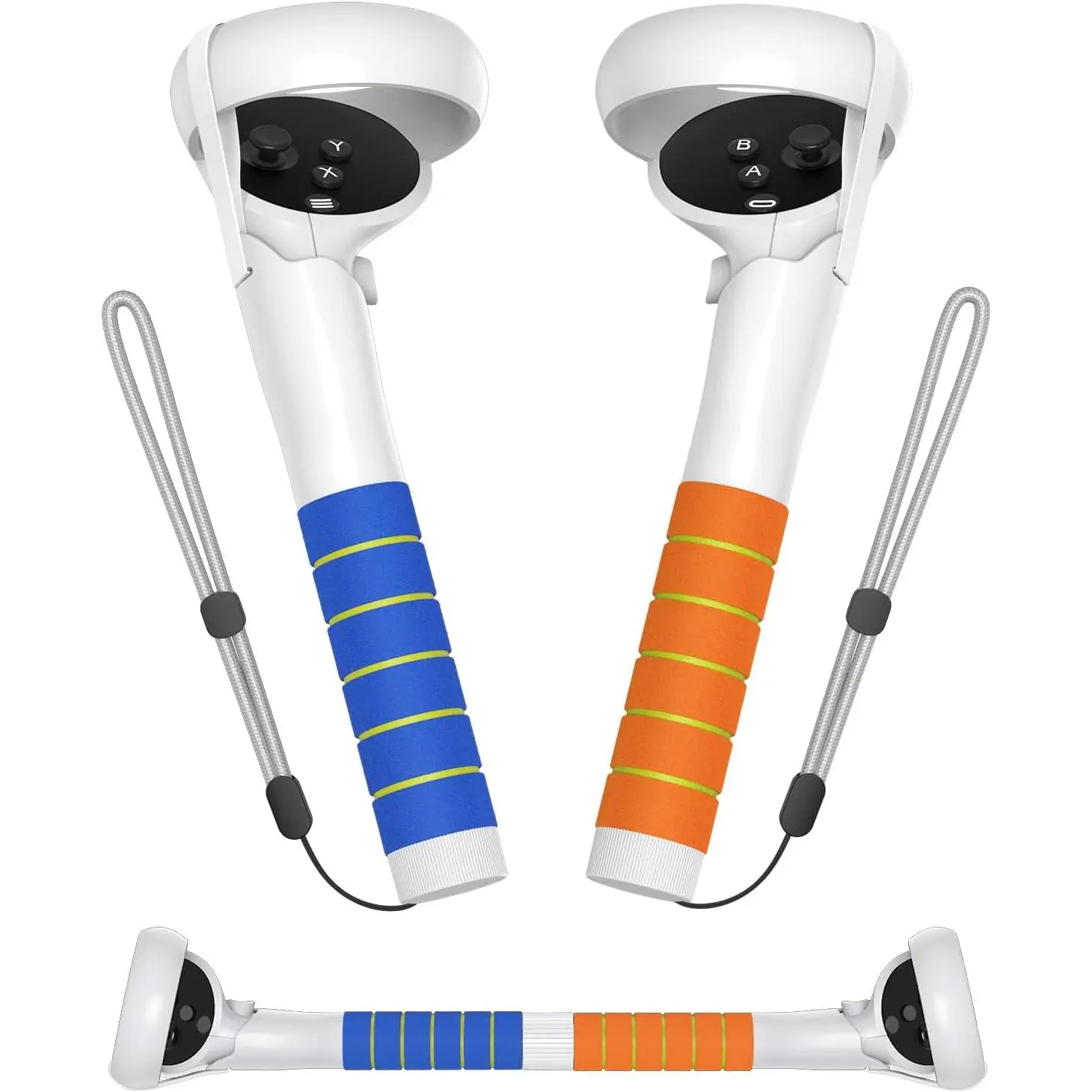 VR Game Handle Accessories for Meta/Oculus Quest 2 Hand Controllers, Long Arm Extenders for Beat Saber Gorilla Tag, Device to Enhance VR Game Experience - Blue, Devices