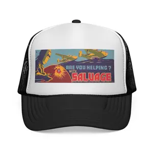 Are You Helping? Salvage WWI Propaganda Poster Trucker Hat  Retro Style Mesh Cap