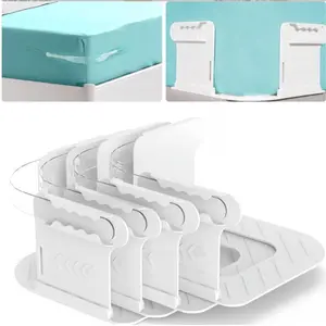 Bed Sheet Holder, Heavy Duty Bed Sheet Fasteners with Lock Strap, Bed Sheet Straps-Keep Sheets Firm & Tight, Sheet Holders for Corners-Fits Mattress (15cm-30cm), Large Size Bed Fitted Sheet Clips (White)