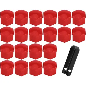 20PCS Lug Nut Covers Bolt Caps Auto Hub Screw Protector with Remover Tool 21mm Inner Hex Wheel Bolt Dust Caps Decorative Universal Car Accessories for Most Cars