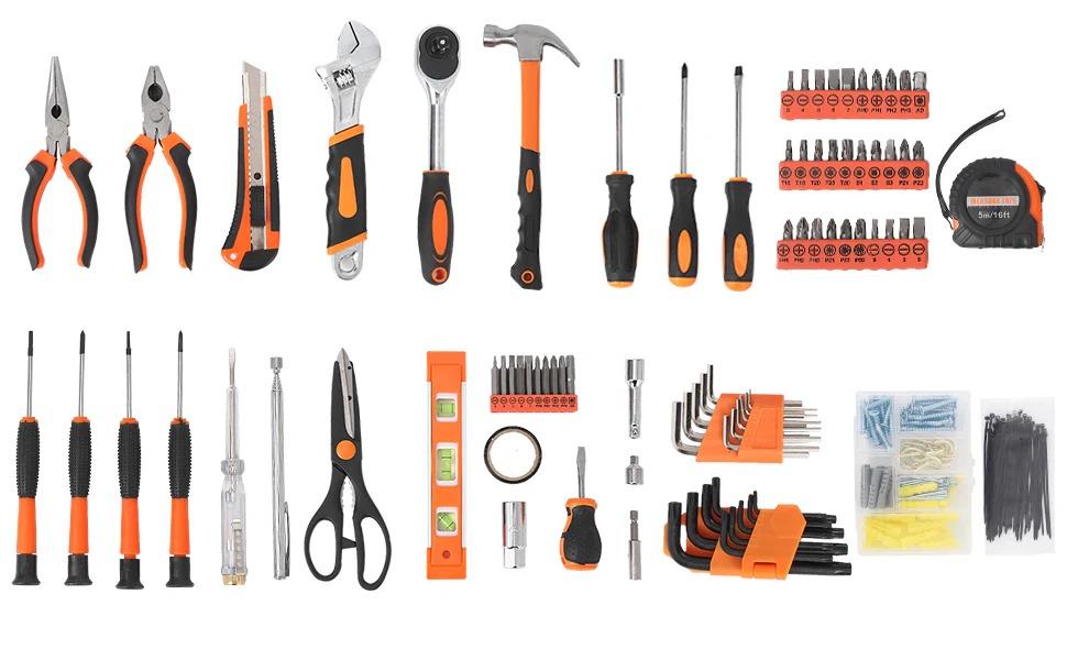 [TOP RATED - FLASH SALE] Garvee 247PCS Household Tool Set with Storage Case, 247 Essential Tools, Soft-Grip Handles, Premium Steel, Dirt-Resistant Case, Portable, Home Repair