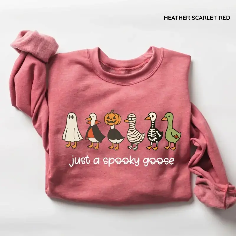Halloween Goose Sweatshirt, Funny Spooky Goosey Crewneck, Just a Spooky Goose Sweatshirt, Silly Goose Halloween Graphic Sweatshirt, Comfort Colors Spooky Season Pullover