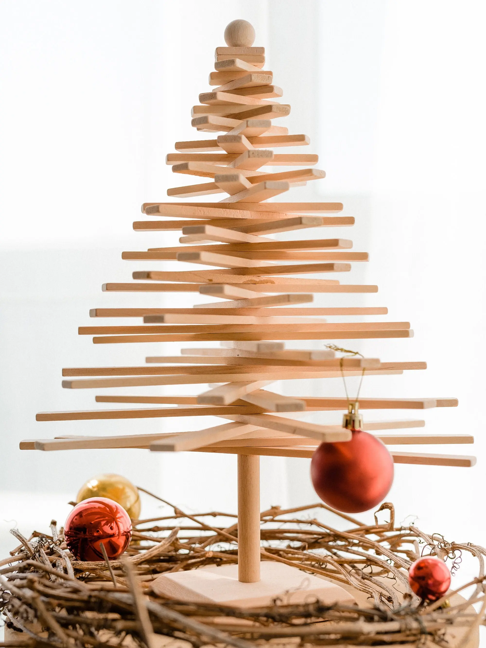 Handmade Wooden Christmas Tree for Table Decoration and Home Decor - Minimalist Modern Xmas Tree Christmas Gift for Toddler