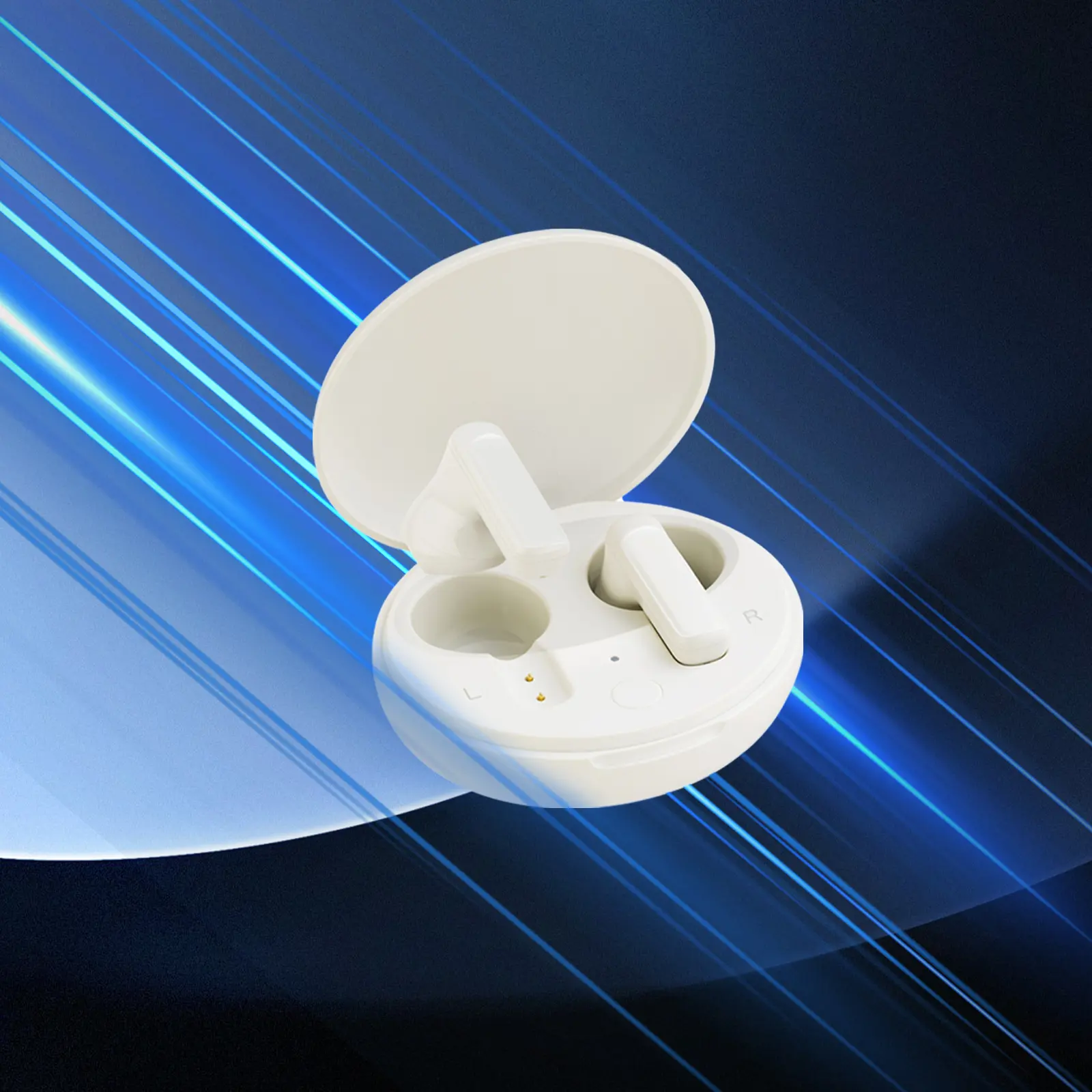 JoyFront True Wireless Open Ear Earbuds Bluetooth 5.3, IPX5 Waterproof,35Hours Play time,OWS Headphones Immersive Premium Sound Long Distance Connection Headset with Charging Case,Light-Weight Headphones Built-in Microphone Audio Electronic Chargeable