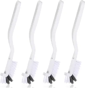 4Pcs Durable Plastic Kitchen Angle Scrub Brushes - Stiff, Comfortable Bristles for Sink, Pot Edges, Household Home Care Cleaning Tool