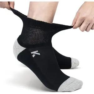 Diabetic Socks Ankle Cushioned Sole Combed Cotton, Daily Wear & Sports, 3-Pack Men's 6-11 Women's 7-12