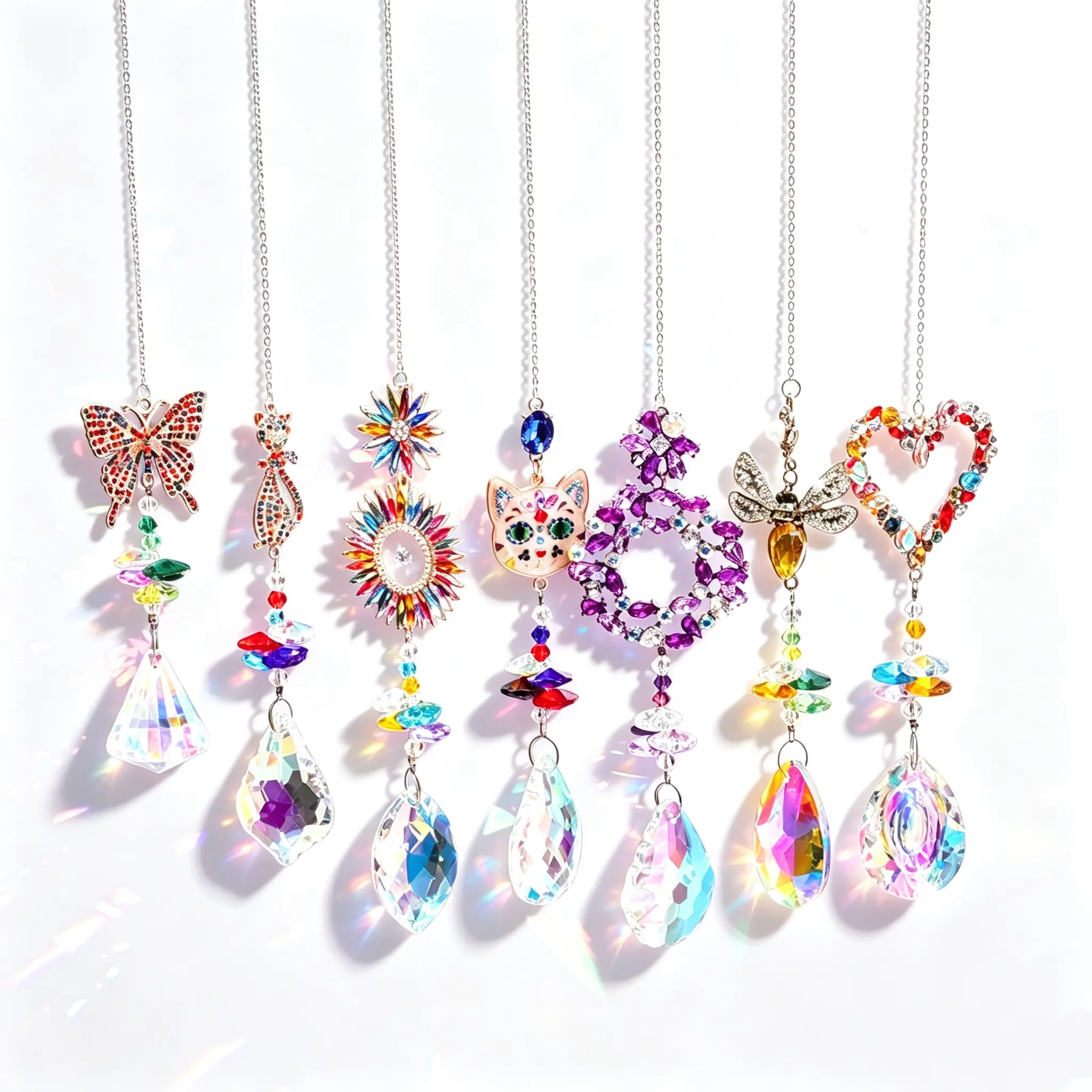 Yuki's Shop Finished Pretty Light Sun Catcher - Beading & Jewelry Making DIY Toy - All Seasons Ornaments for Any Home, Room Decoration Ornaments, Hangable Window Decoration