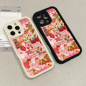 Phone Case for iPhone 17 16 E Pro Max 15 Plus 14 13 12 11 XS  Strawberry Shortcake Collage Shockproof TPU Bumper Lightweight Anti-Scratch Cover