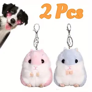 2PCS Cute Hamster Plush Keychains Set,Compact and Lightweight,Keychains Stuffed Animals Keyring Charm Handbag Pendant