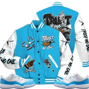 11 Low University Blue Varsity Jacket, Low University Blue 11s Outfits, Trust No One Unisex T-Shirts To Matching Sneakers
