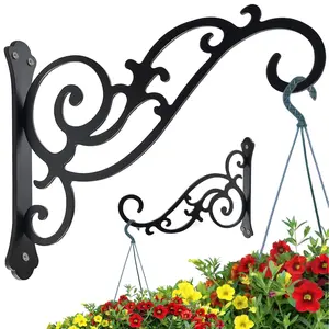 2 Pieces 6-Inch Outdoor Indoor Small Decorative Iron Wall Hooks For Hanging Lanterns Solar Lights Hummingbird Feeders Wind Chimes Hangers
