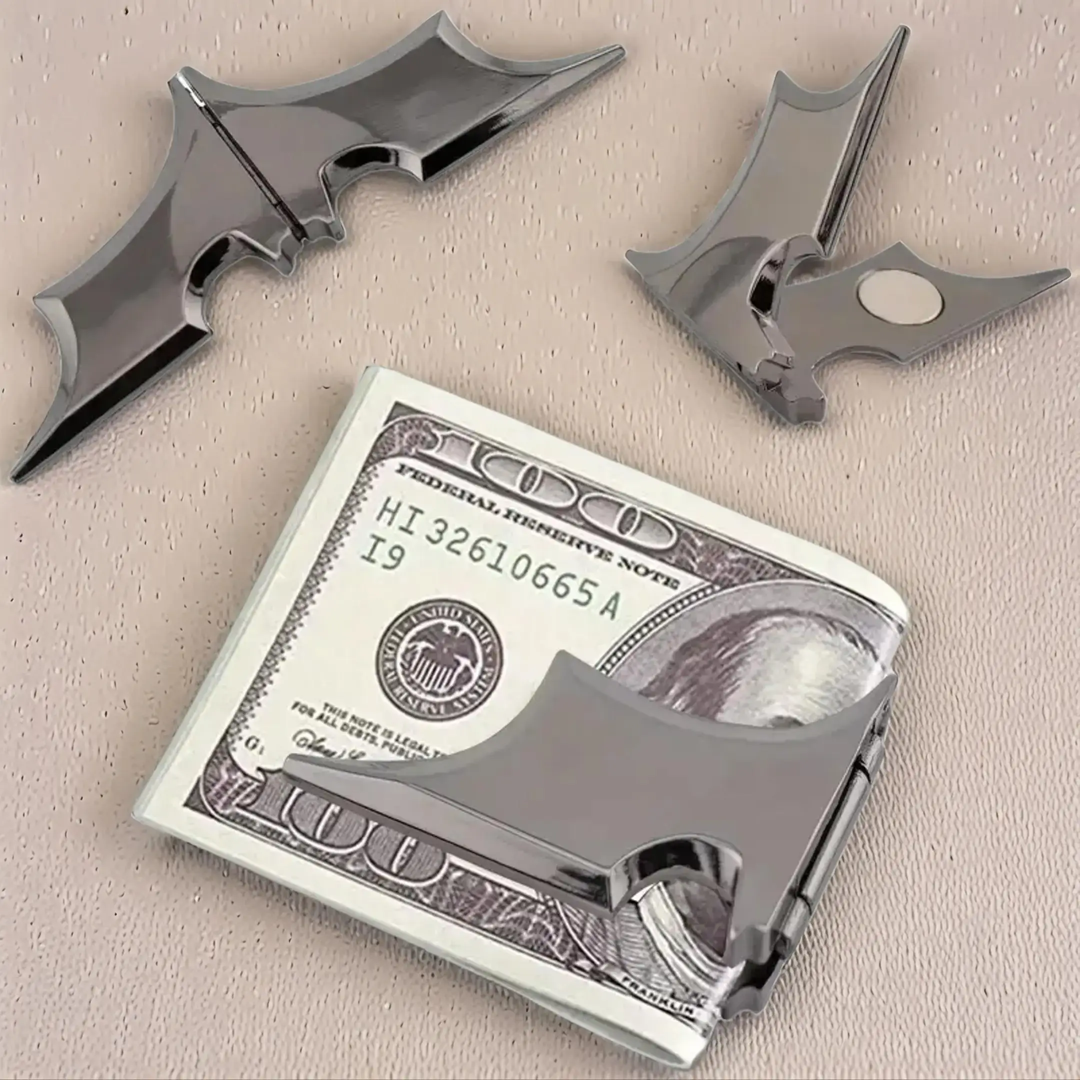 Bat Shaped Magnetic Money Clip, 1 Count Business Card Clip, Portable Money Folder, Ticket Clip, Office Supplies, Business Card Holder, Stationery Offi
