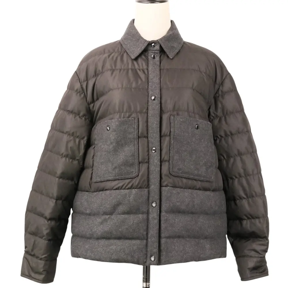 Pre-owned MONCLER Wool Small Leather Goods CAMICIA Down Jacket
