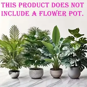 Set of 4 Artificial Plants, Ideal for Wide Leaf Tropical Rainforest, Christmas Palm Tree Outdoor Decor, Wedding Hotel Decoration, Decorative, Artificial Fern Plant, Artificial Faux Greenery