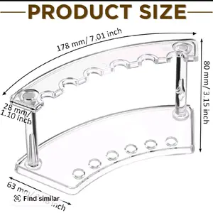Acrylic Pen Stand Display Single Hold 6 Pens Clear Material Simple Functional Design 178mm x 80mm x 63mm Assembly Required