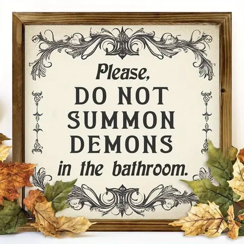 Funny Dark Humor Rustic Vintage Gothic Wooden Framed Sign, Wooden Decor Plaque, Halloween Spooky Decor, 8x8 Inch, Year-Round Decoration, Dark Humor Bathroom Sign, Bathroom Signs Decor, Wooden Home Sign, Home Decor Products