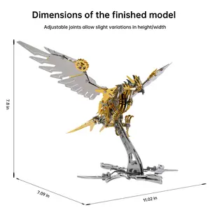 Valentine's Day gift,3D Puzzle Metal Assembly Model Kit animal, Educational STEM Gift Toy for Adults Teens, 297 Pcs DIY ,4 Hours to Build, Ideal for Gifts and Decorations, Family game night(Included tools), for boyfriend