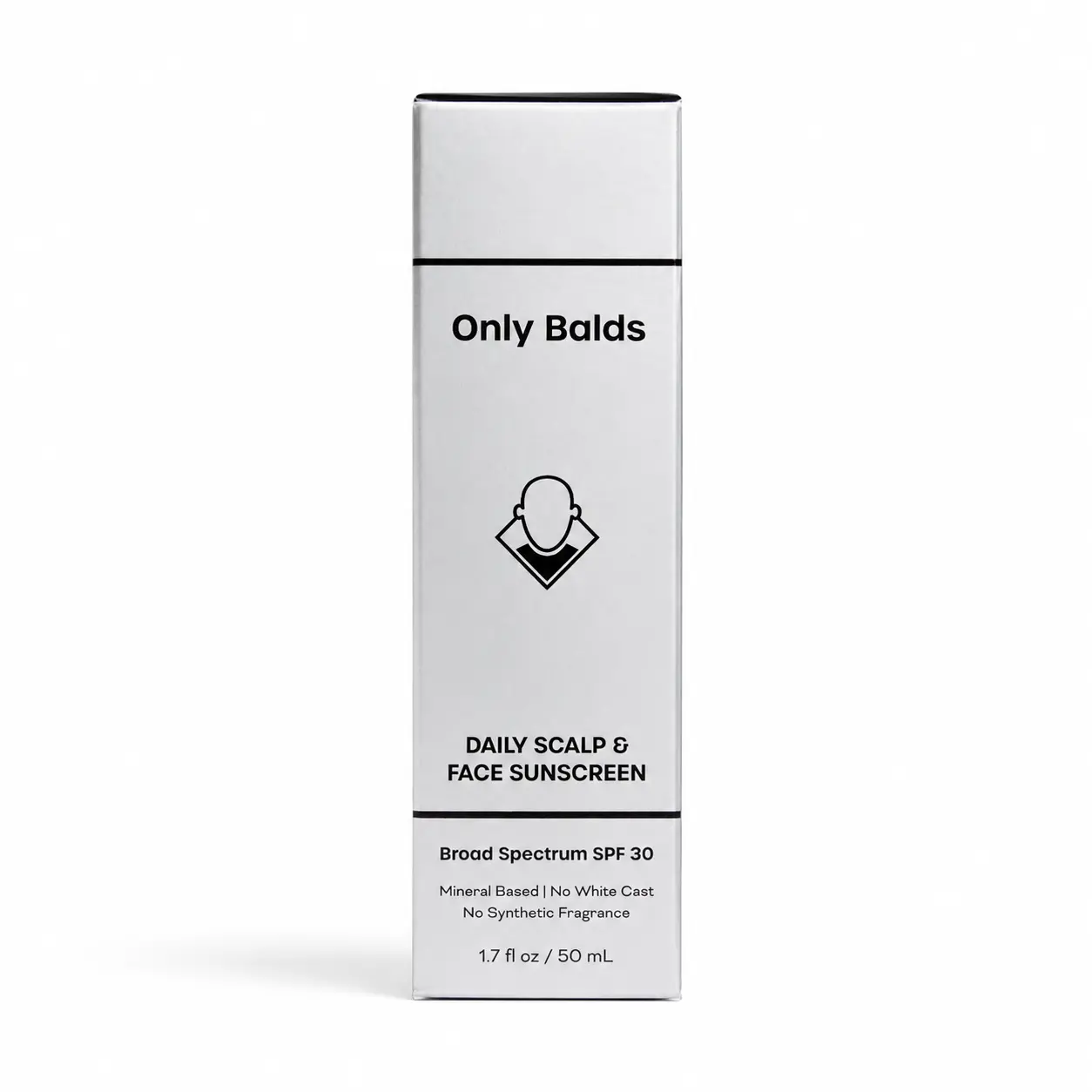Only Balds Daily Scalp & Face Mineral Sunscreen SPF 30 | Tinted | No White Cast