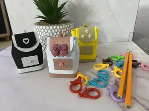 Mini Backpack Keychain _ Cute Foam School Bag Key Charm, Party Favor, Teacher Gift, Kids Backpack Charm