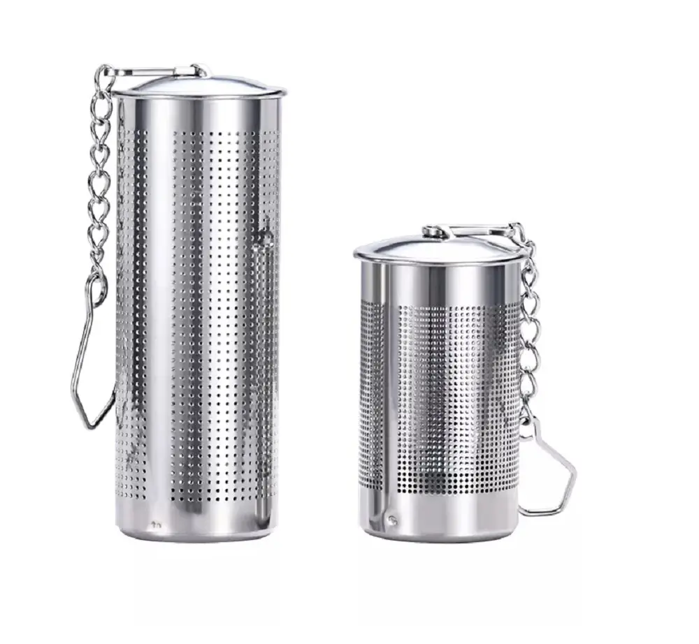 TIKA 2-Pack Stainless Steel Tea Infusers, Fine Mesh Loose Leaf Tea Steepers with Extended Chain and Hook